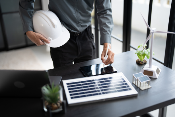 Berde Renewables engineers at a solar installation site